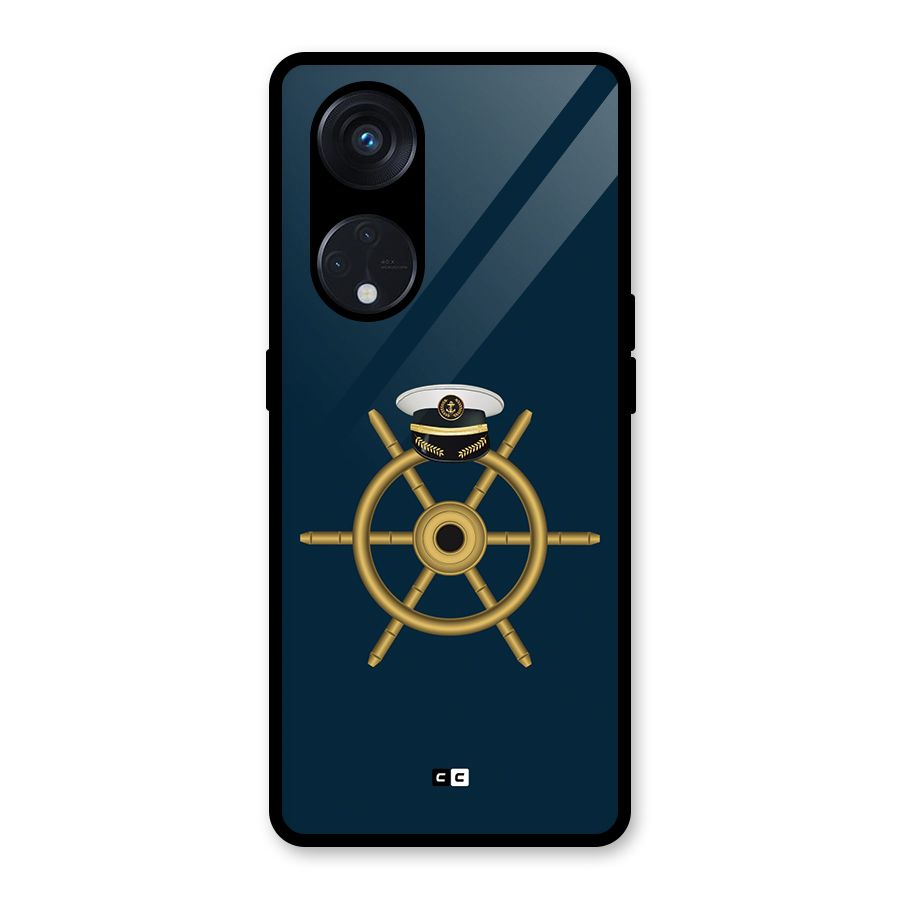 Ship Wheel And Cap Glass Back Case for Reno8 T 5G