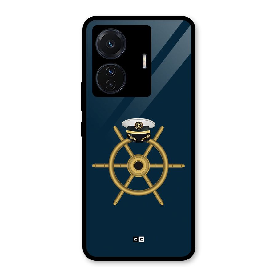 Ship Wheel And Cap Glass Back Case for Vivo T1 Pro
