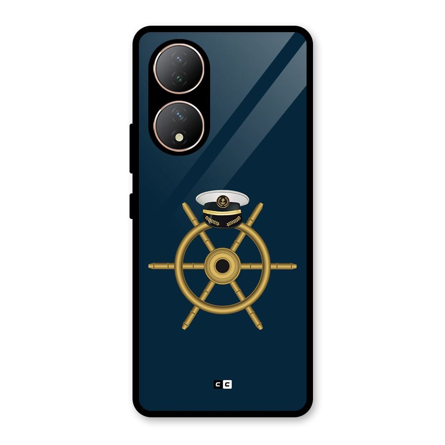Ship Wheel And Cap Glass Back Case for Vivo T2