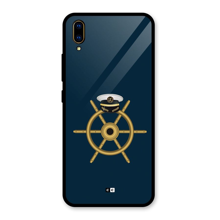 Ship Wheel And Cap Glass Back Case for Vivo V11 Pro