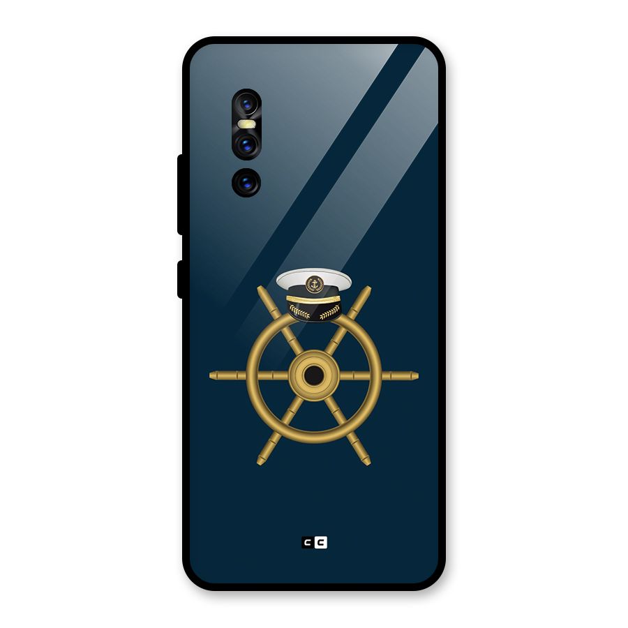 Ship Wheel And Cap Glass Back Case for Vivo V15 Pro