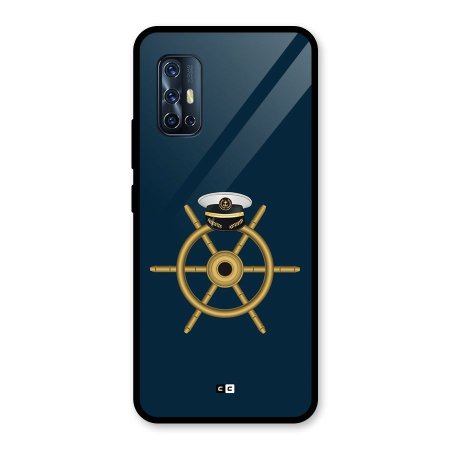 Ship Wheel And Cap Glass Back Case for Vivo V17