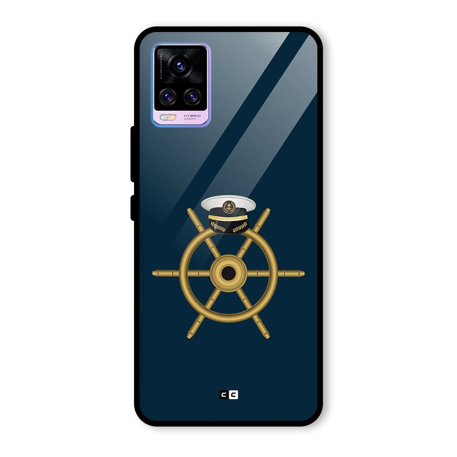 Ship Wheel And Cap Glass Back Case for Vivo V20 Pro