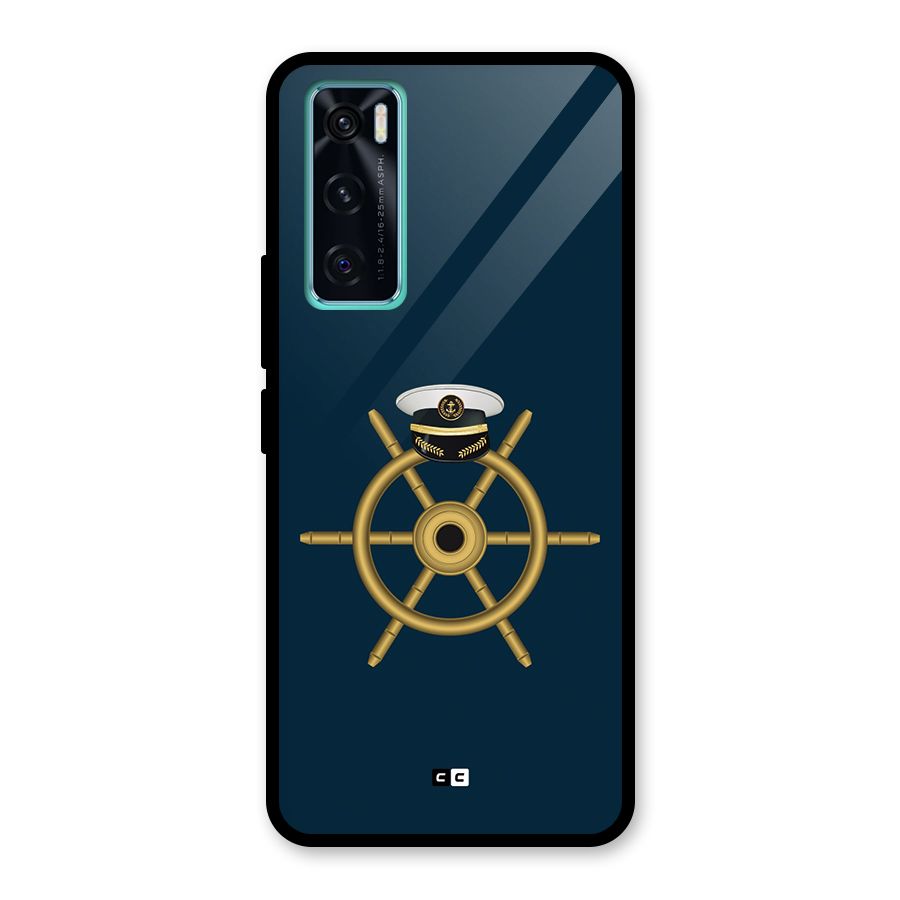 Ship Wheel And Cap Glass Back Case for Vivo V20 SE