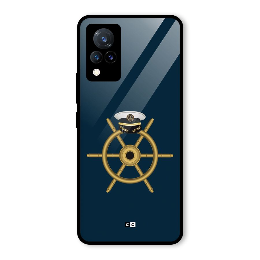 Ship Wheel And Cap Glass Back Case for Vivo V21 5G