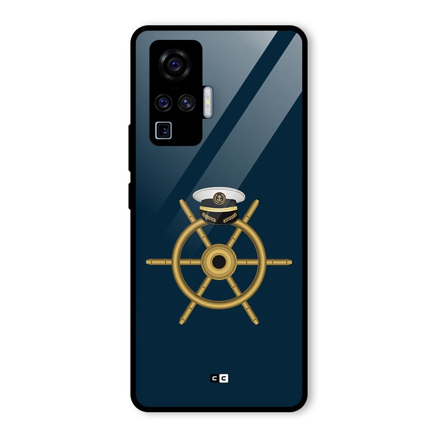 Ship Wheel And Cap Glass Back Case for Vivo X50 Pro