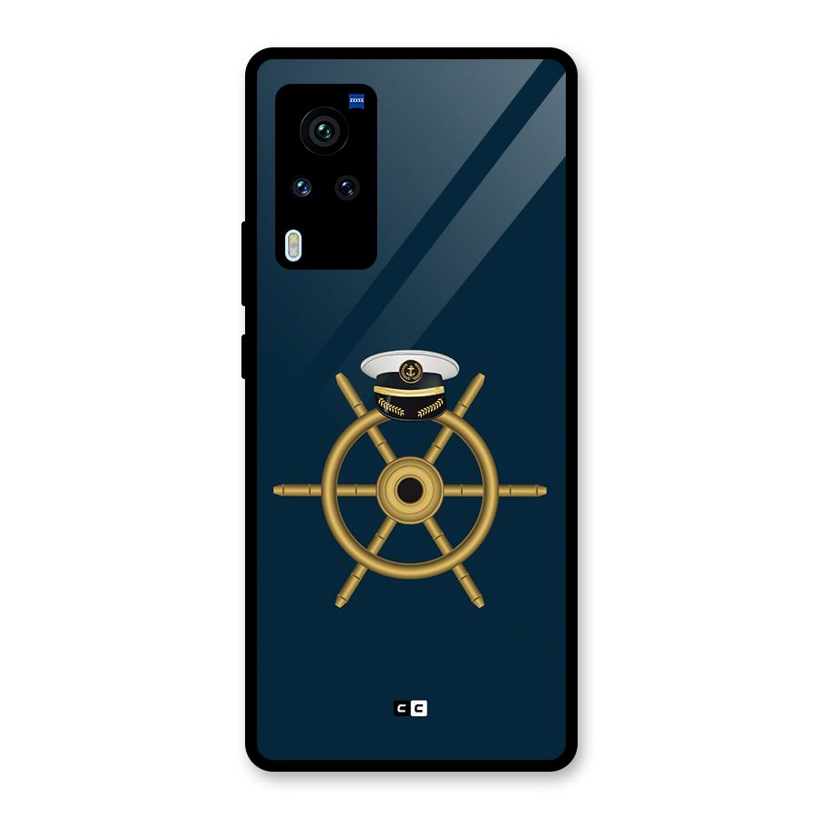 Ship Wheel And Cap Glass Back Case for Vivo X60 Pro
