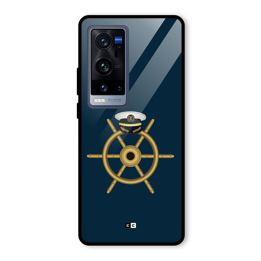 Ship Wheel And Cap Glass Back Case for Vivo X60 Pro Plus
