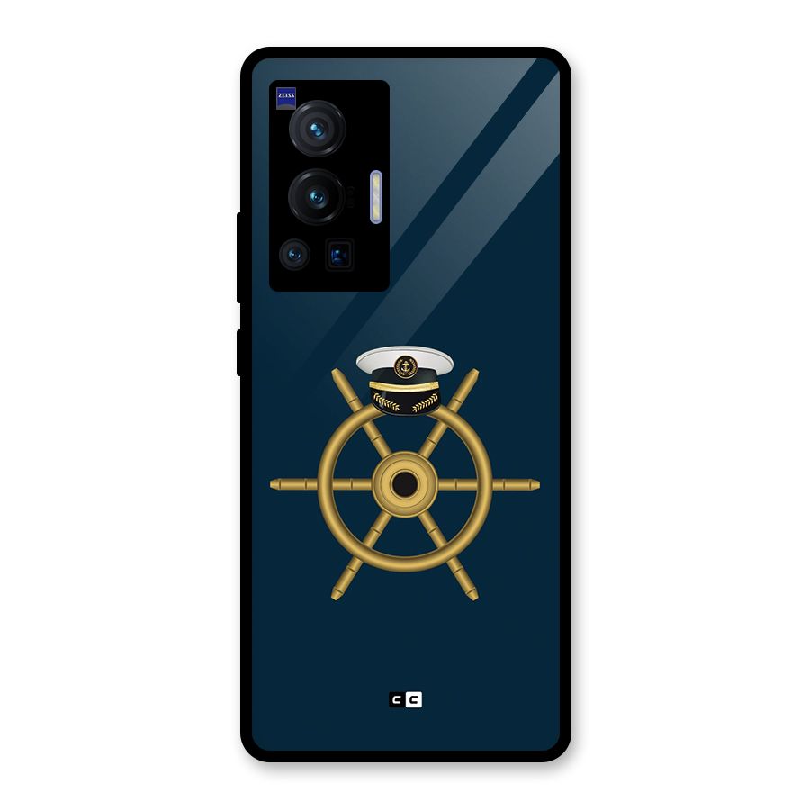 Ship Wheel And Cap Glass Back Case for Vivo X70 Pro