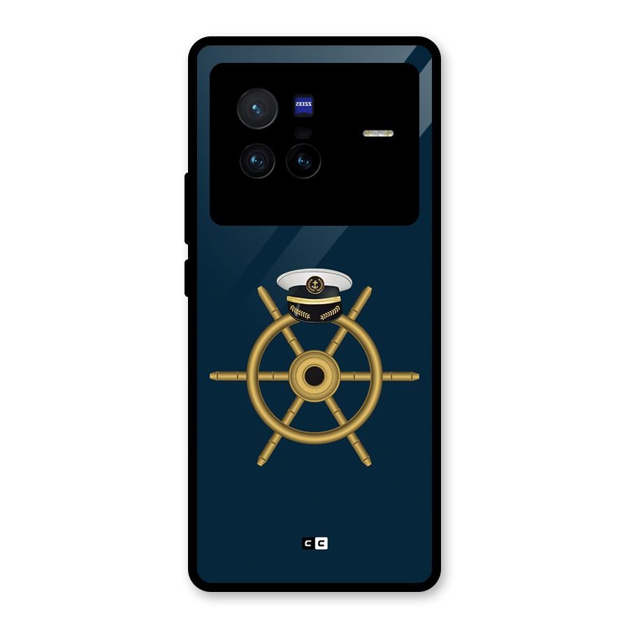 Ship Wheel And Cap Glass Back Case for Vivo X80