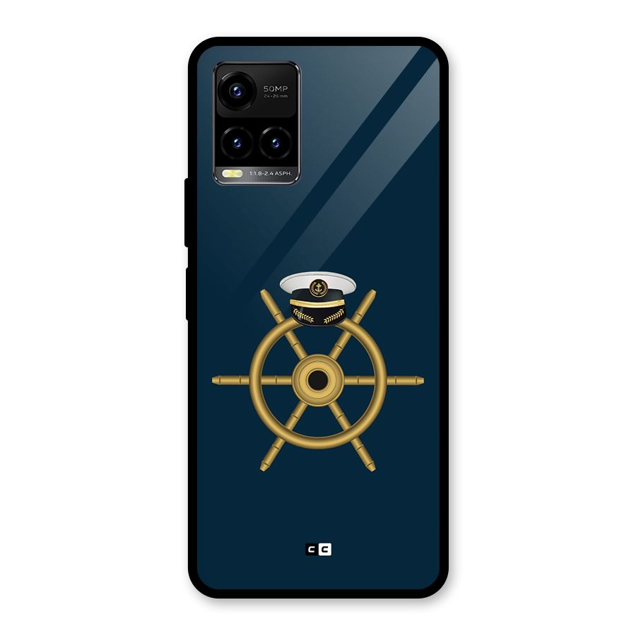 Ship Wheel And Cap Glass Back Case for Vivo Y21A