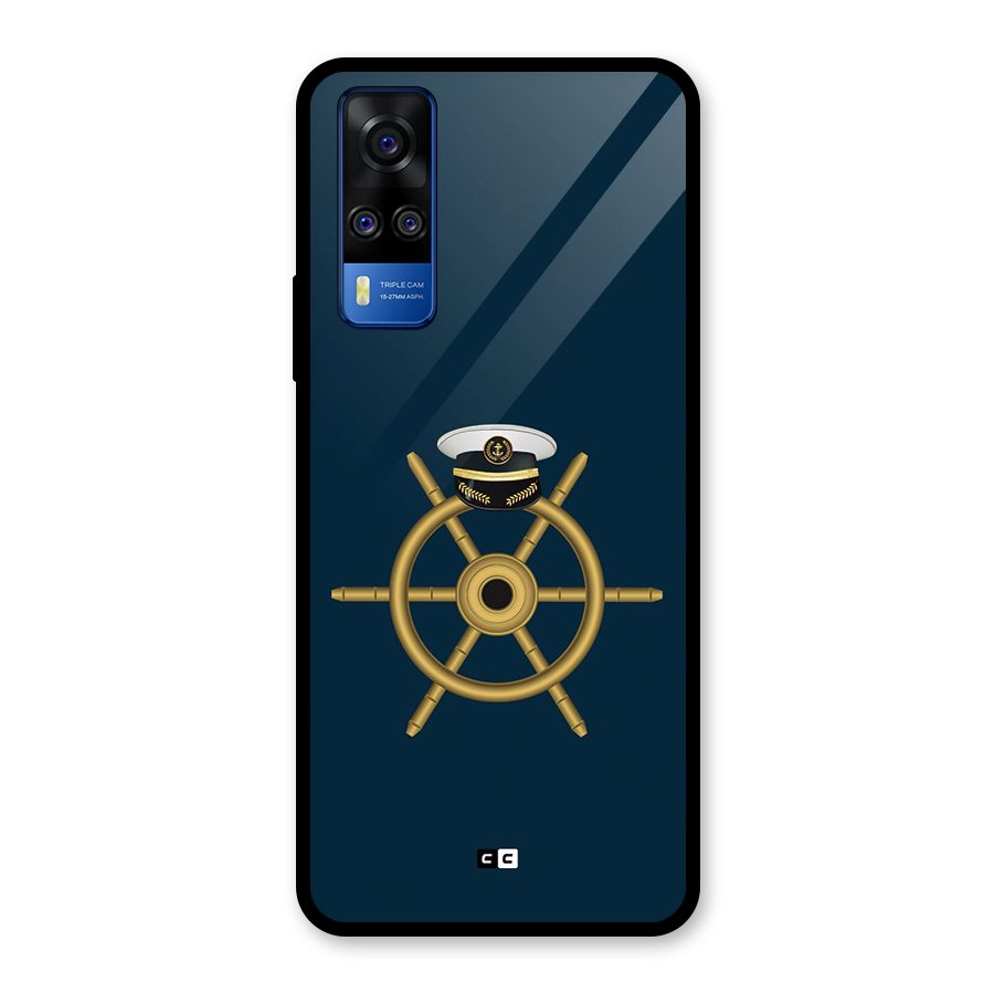 Ship Wheel And Cap Glass Back Case for Vivo Y31