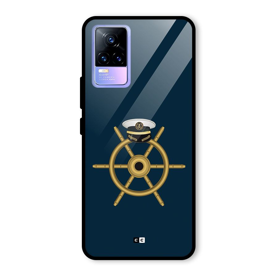 Ship Wheel And Cap Glass Back Case for Vivo Y73
