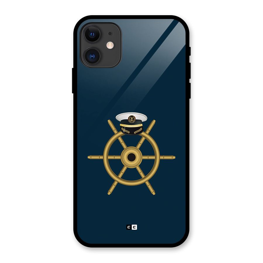 Ship Wheel And Cap Glass Back Case for iPhone 11