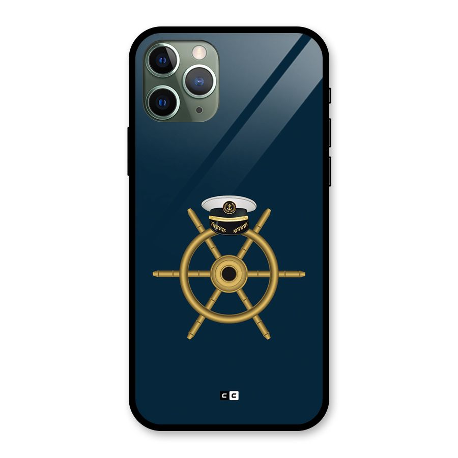Ship Wheel And Cap Glass Back Case for iPhone 11 Pro