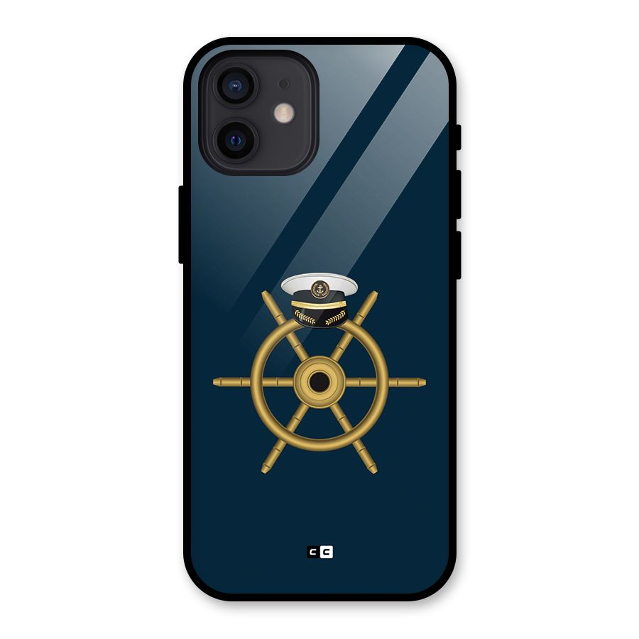 Ship Wheel And Cap Glass Back Case for iPhone 12