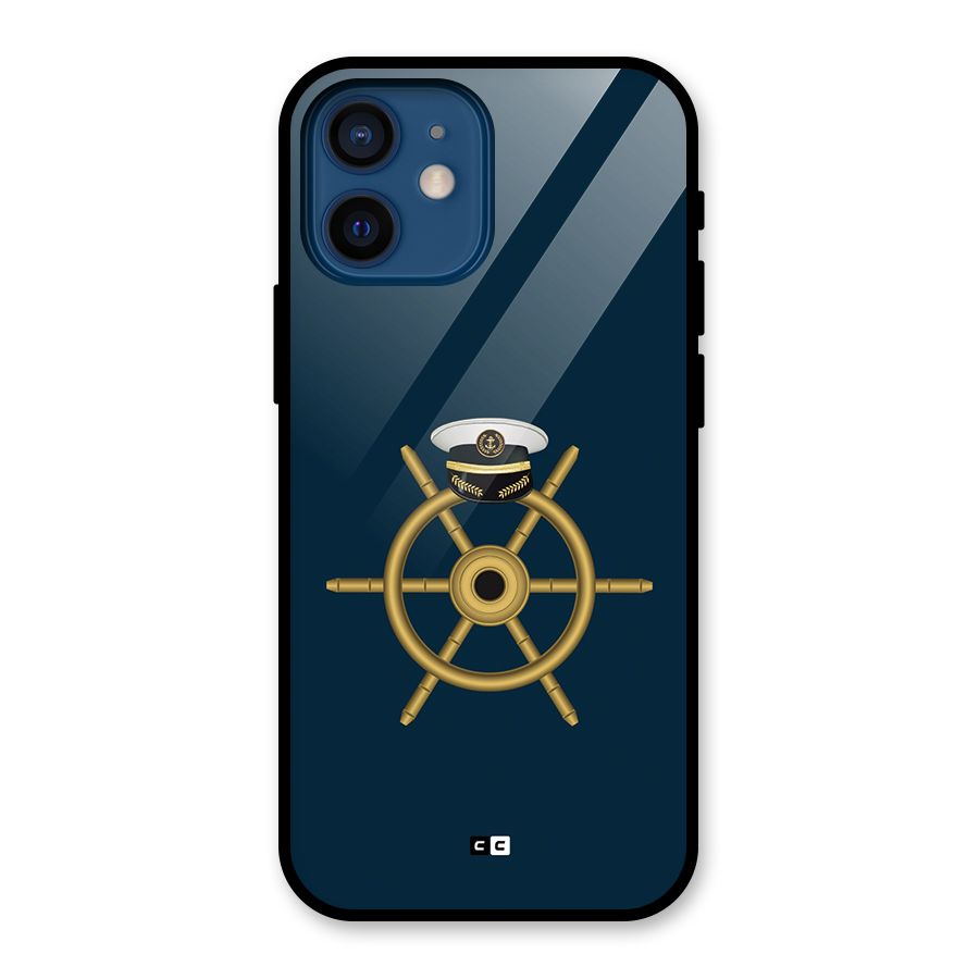 Ship Wheel And Cap Glass Back Case for iPhone 12 Mini