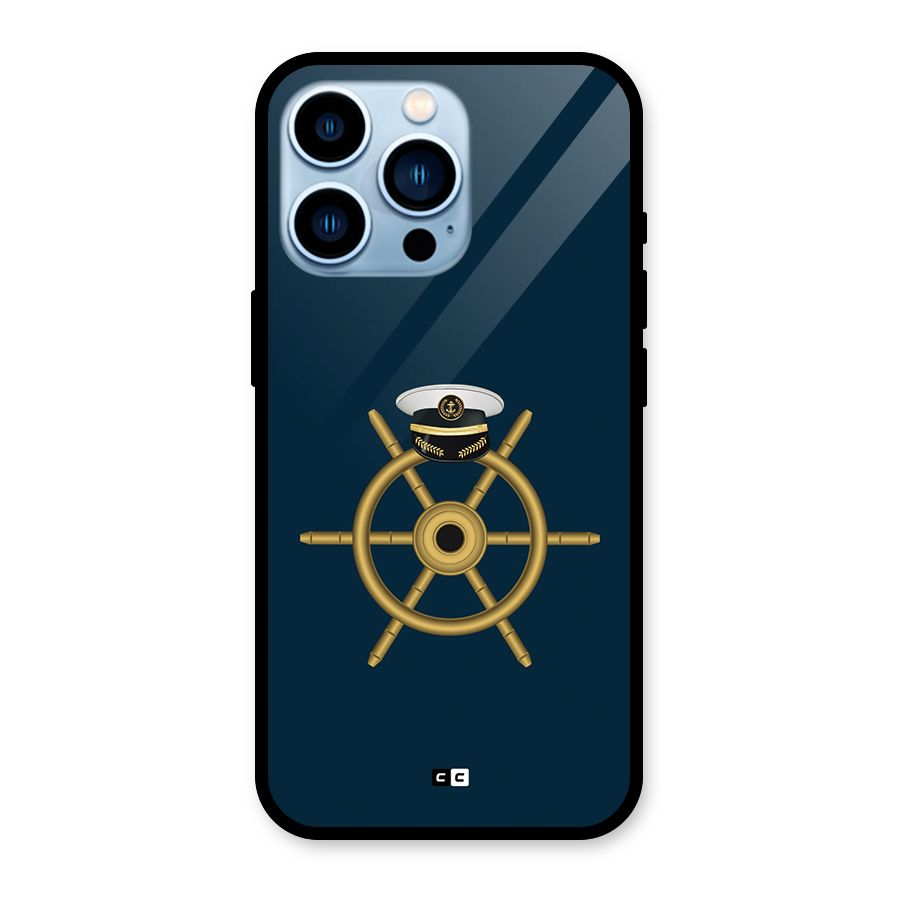 Ship Wheel And Cap Glass Back Case for iPhone 13 Pro