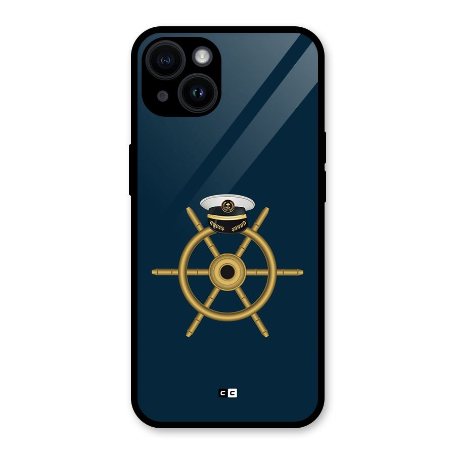 Ship Wheel And Cap Glass Back Case for iPhone 14