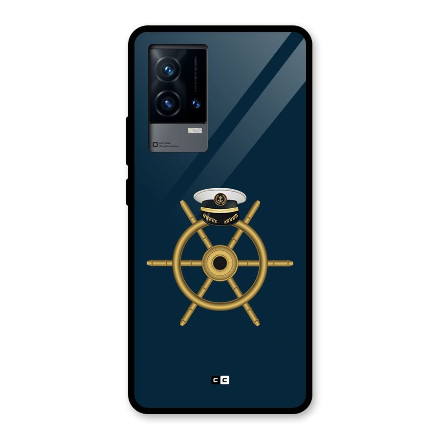 Ship Wheel And Cap Glass Back Case for iQOO 9 5G