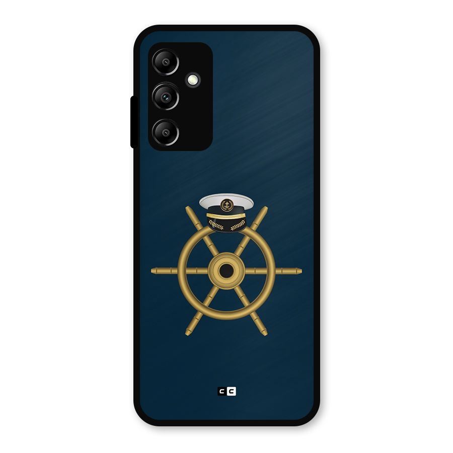 Ship Wheel And Cap Metal Back Case for Galaxy A14 5G