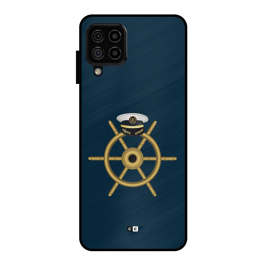 Ship Wheel And Cap Metal Back Case for Galaxy A22 4G