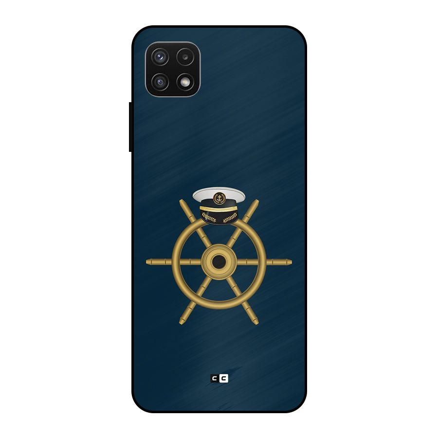 Ship Wheel And Cap Metal Back Case for Galaxy A22 5G