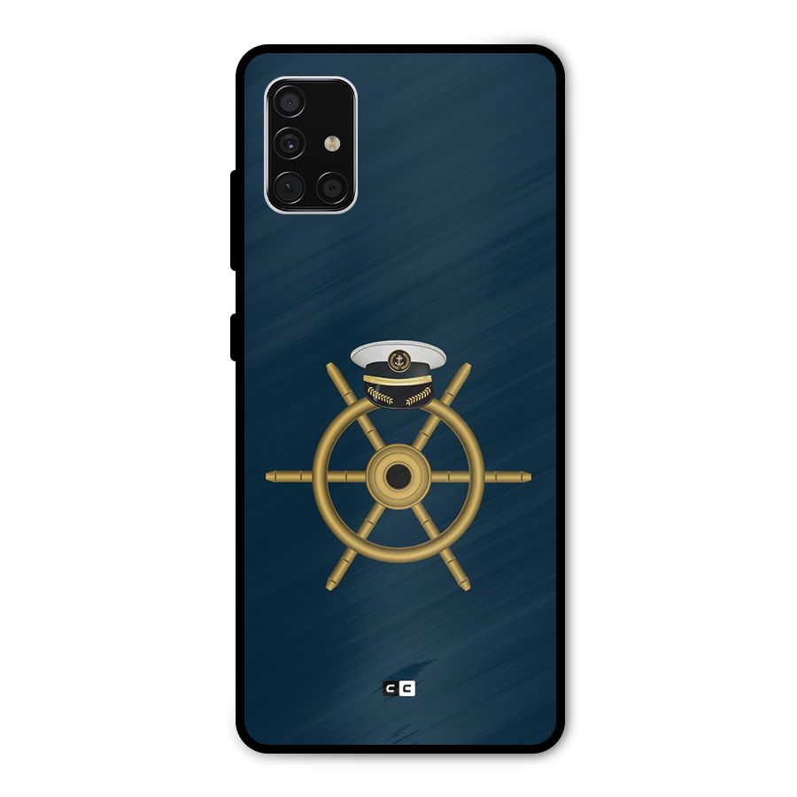 Ship Wheel And Cap Metal Back Case for Galaxy A51