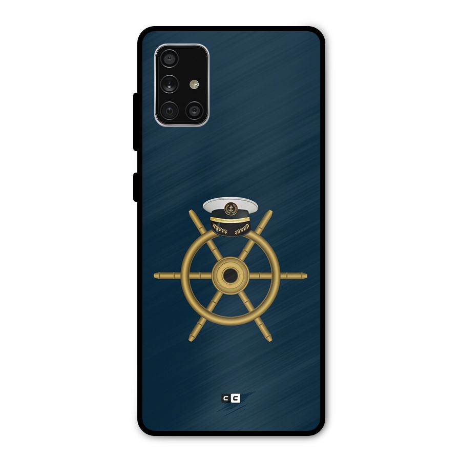 Ship Wheel And Cap Metal Back Case for Galaxy A71