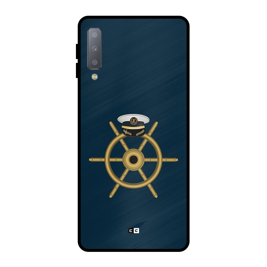 Ship Wheel And Cap Metal Back Case for Galaxy A7 (2018)