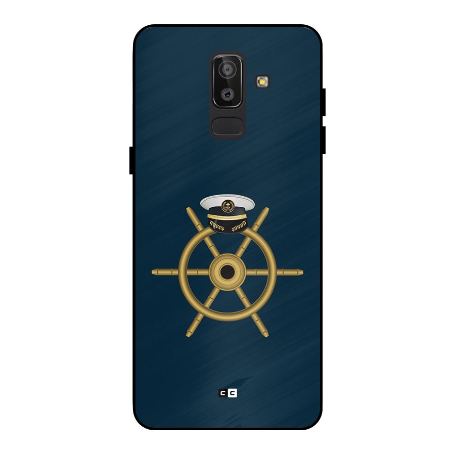 Ship Wheel And Cap Metal Back Case for Galaxy J8