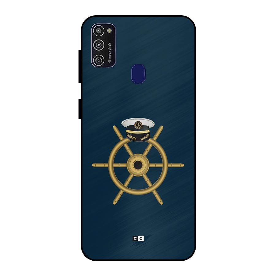 Ship Wheel And Cap Metal Back Case for Galaxy M30s