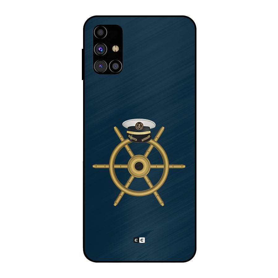 Ship Wheel And Cap Metal Back Case for Galaxy M31s
