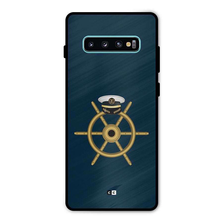 Ship Wheel And Cap Metal Back Case for Galaxy S10 Plus