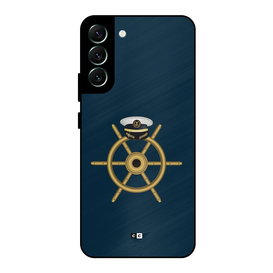 Ship Wheel And Cap Metal Back Case for Galaxy S22 Plus 5G