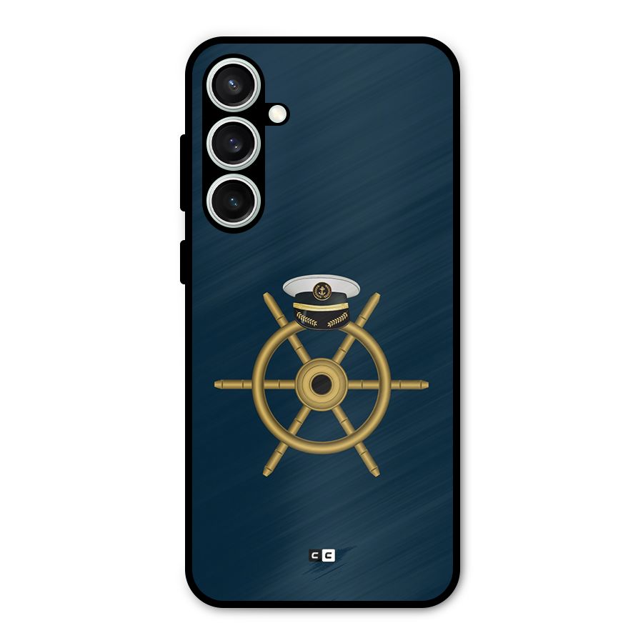 Ship Wheel And Cap Metal Back Case for Galaxy S23 FE