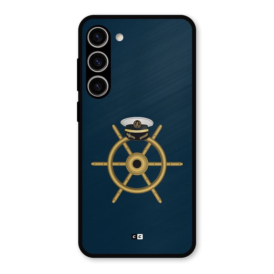 Ship Wheel And Cap Metal Back Case for Galaxy S23 Plus