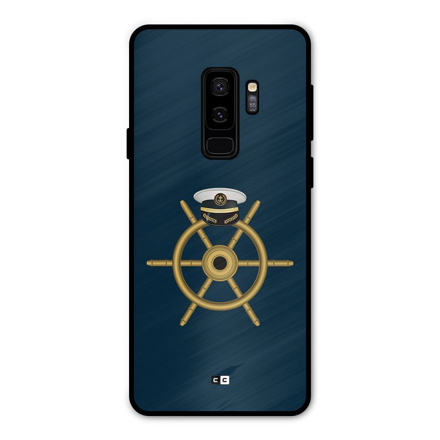 Ship Wheel And Cap Metal Back Case for Galaxy S9 Plus