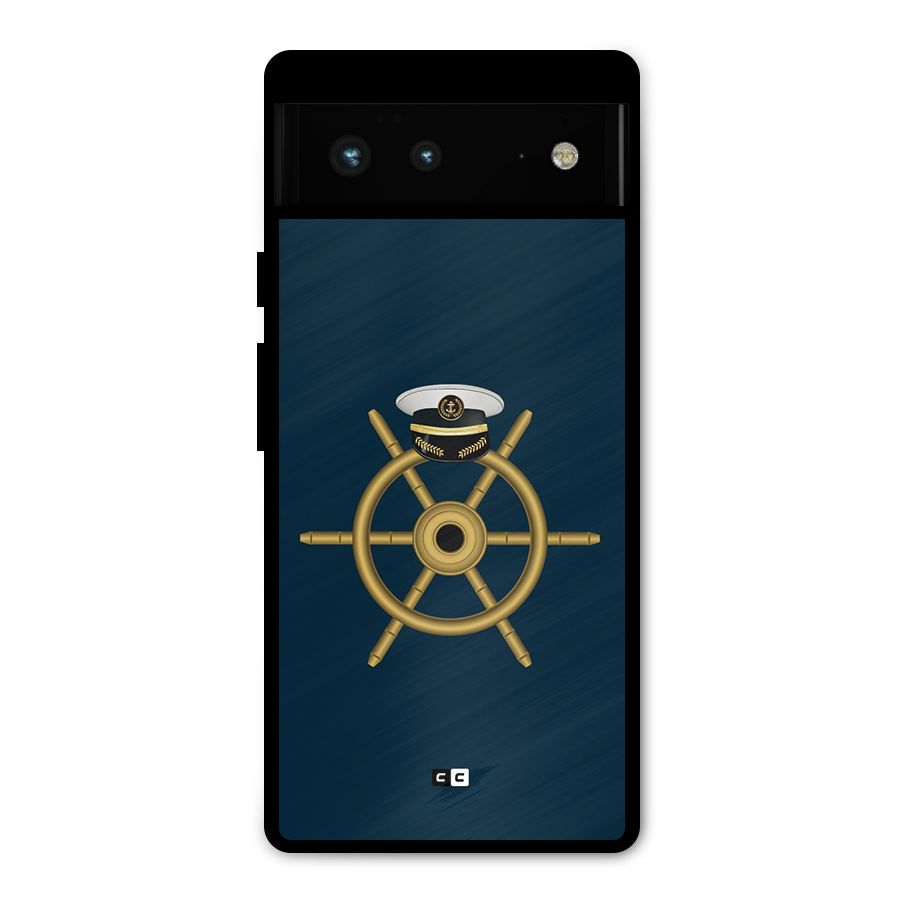 Ship Wheel And Cap Metal Back Case for Google Pixel 6