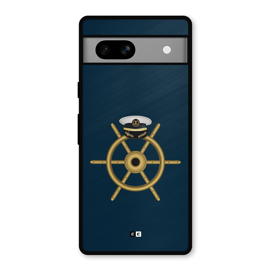 Ship Wheel And Cap Metal Back Case for Google Pixel 7a