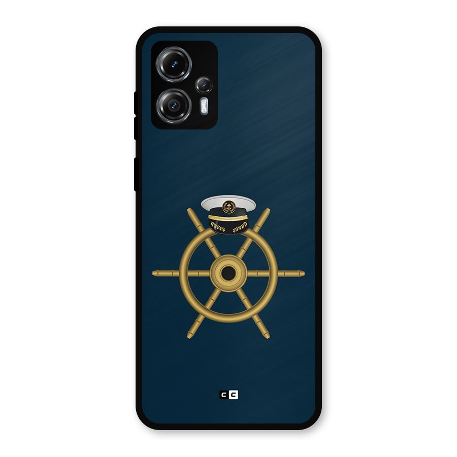 Ship Wheel And Cap Metal Back Case for Moto G13