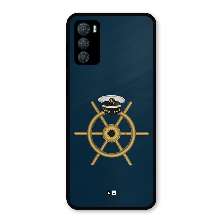 Ship Wheel And Cap Metal Back Case for Moto G42