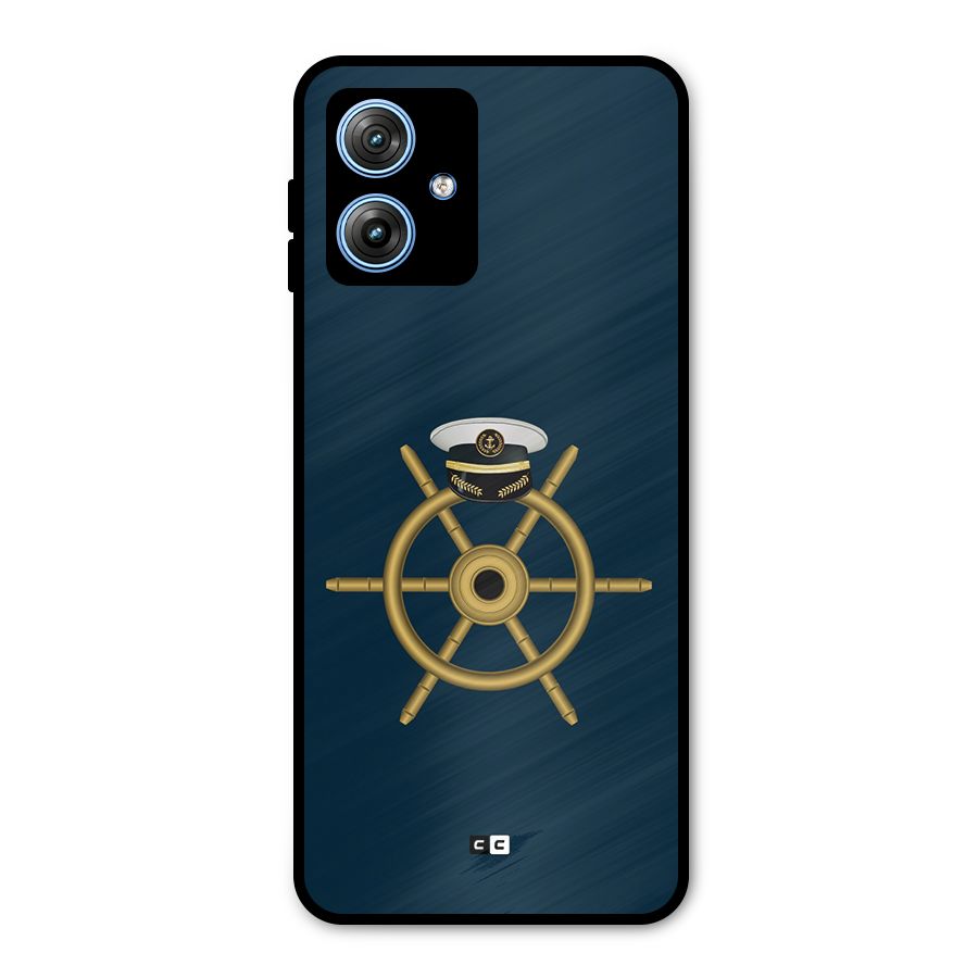 Ship Wheel And Cap Metal Back Case for Moto G54