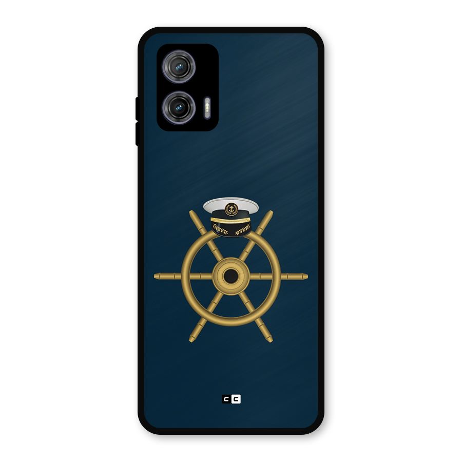 Ship Wheel And Cap Metal Back Case for Moto G73