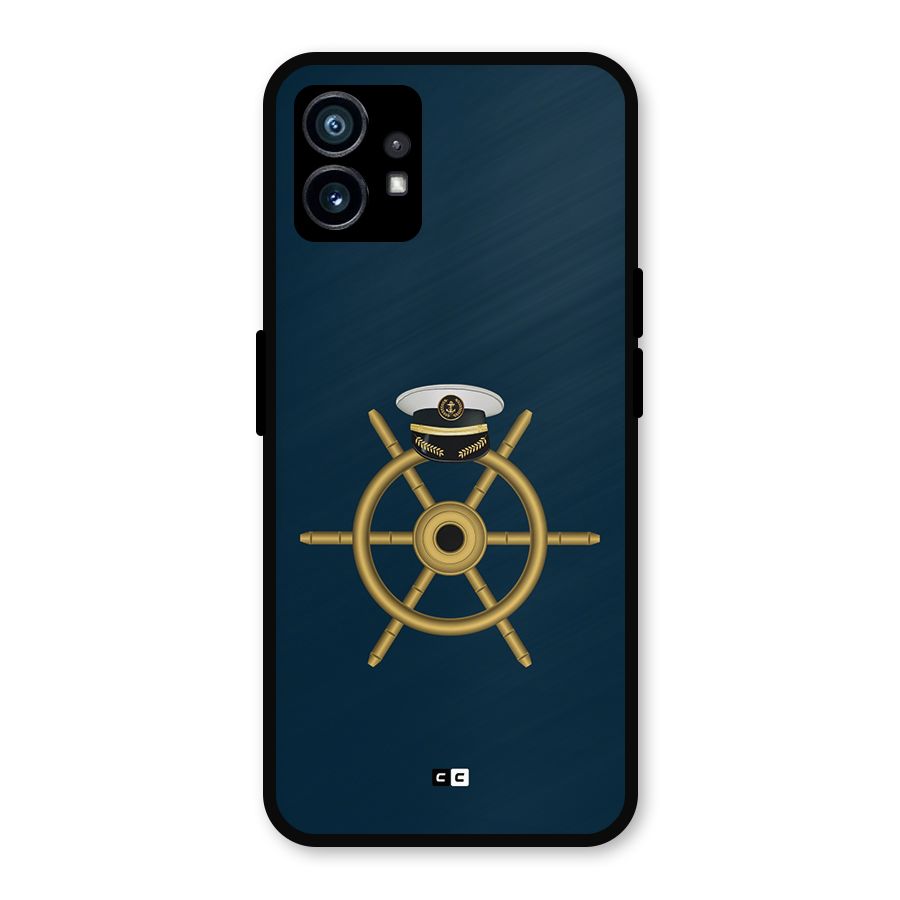 Ship Wheel And Cap Metal Back Case for Nothing Phone 1
