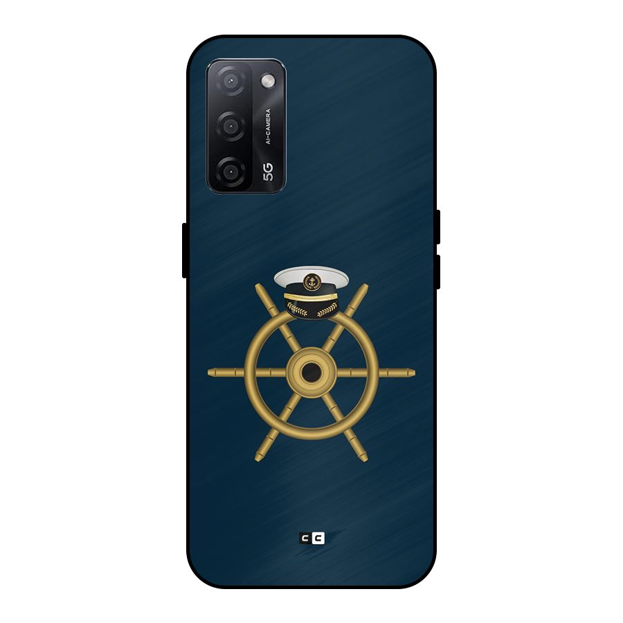 Ship Wheel And Cap Metal Back Case for Oppo A53s 5G