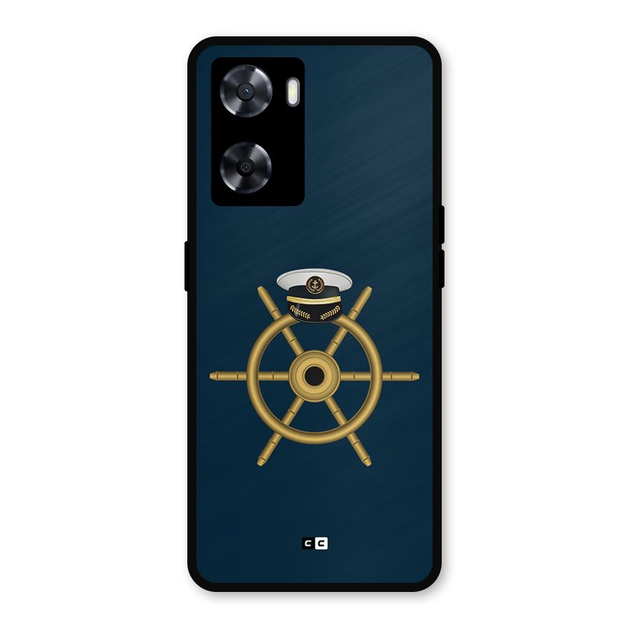 Ship Wheel And Cap Metal Back Case for Oppo A77s