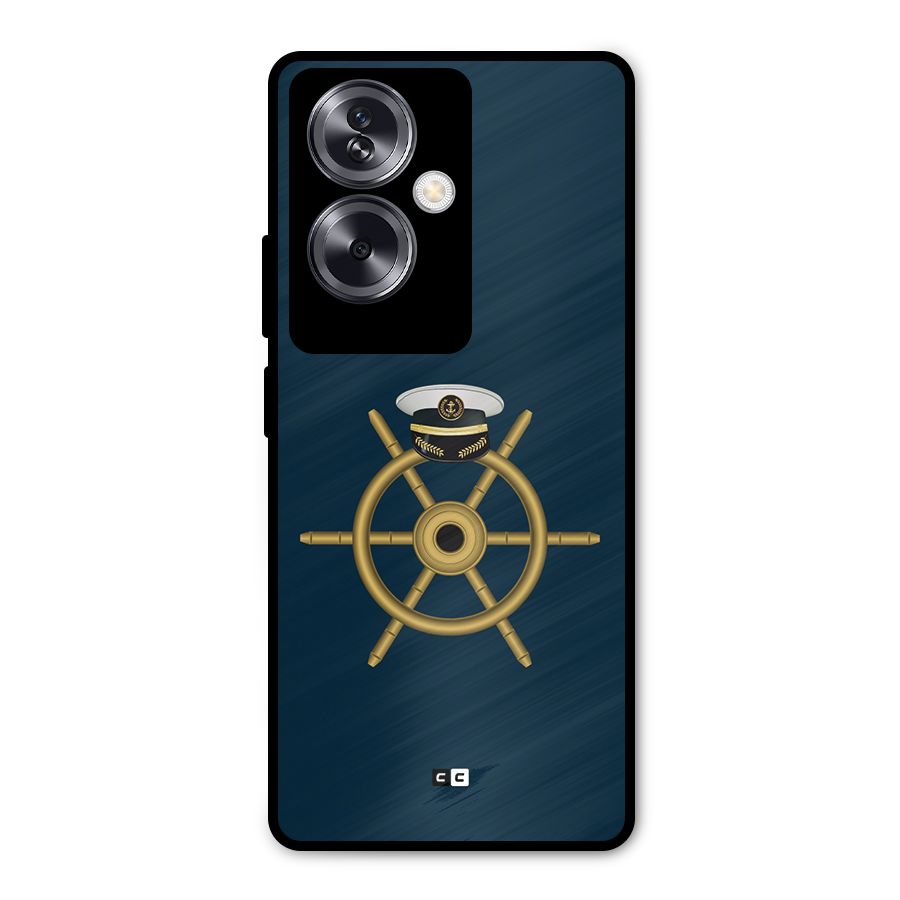 Ship Wheel And Cap Metal Back Case for Oppo A79 5G