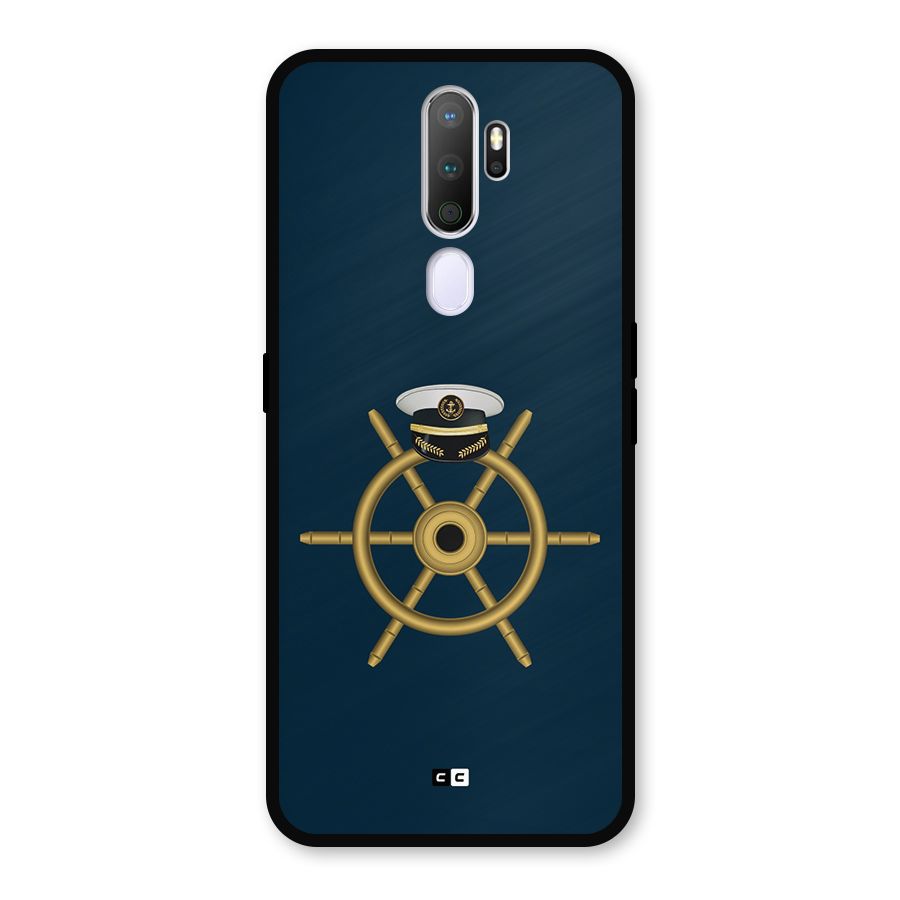 Ship Wheel And Cap Metal Back Case for Oppo A9 (2020)