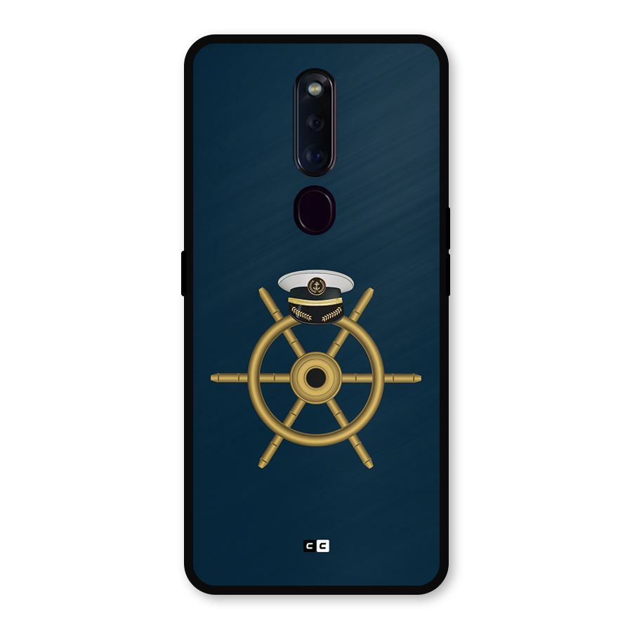 Ship Wheel And Cap Metal Back Case for Oppo F11 Pro